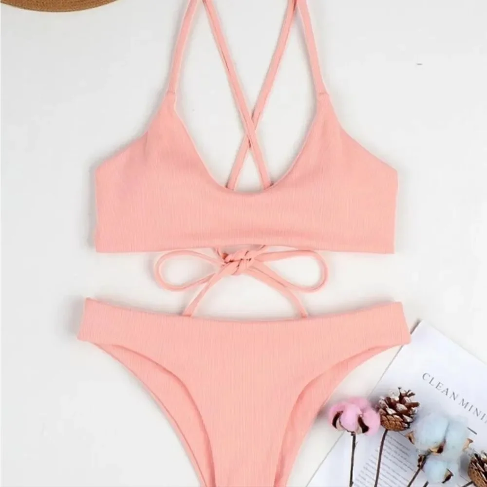 Six Eight Ten Coral Bikini Set - Picture 6 of 8